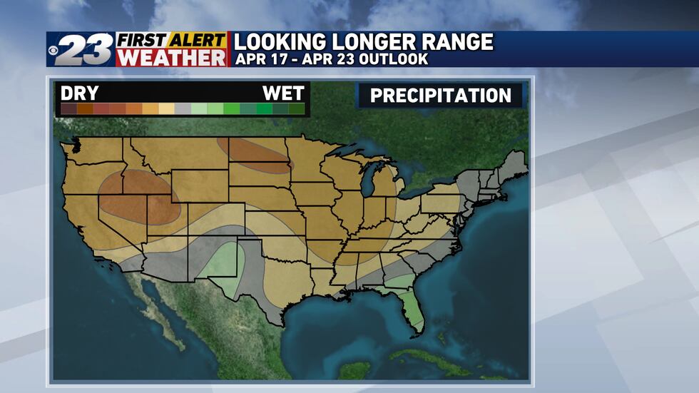 The weekend rain looks to be one of the only rain chances in the forecast for some time.