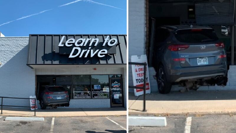 An employee of a Community Driving School in Lakewood, Colorado, crashed into the school,...