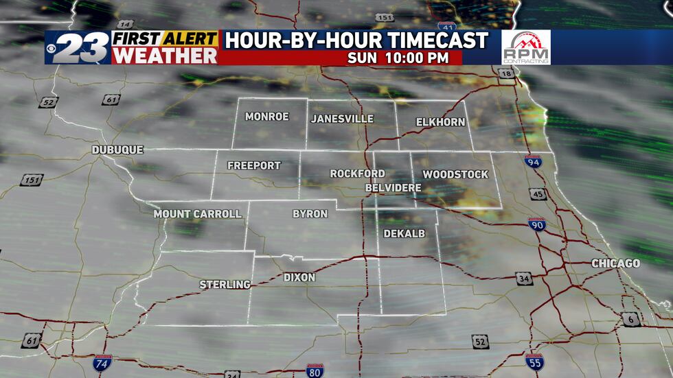 Clouds are to be much more dominant come Sunday night.