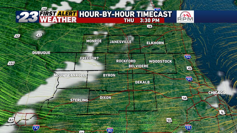 Thursday looks to be mostly sunny with a stray chances for a shower
