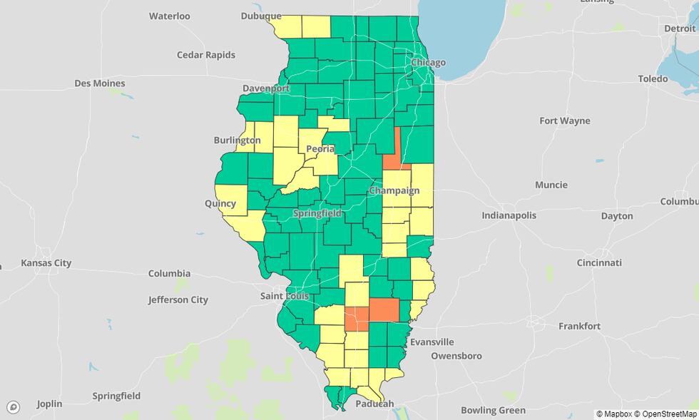 The three counties in orange are now listed at high community level for COVID-19. There are...