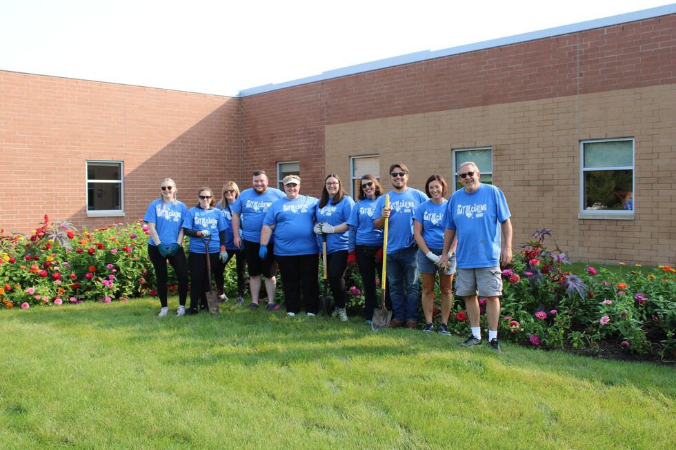 Members from the Blackhawk Credit Union participated in the day of service work.