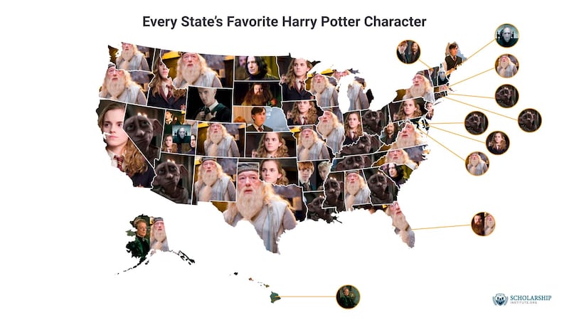 Dumbledore is by far the state's most favorite character.