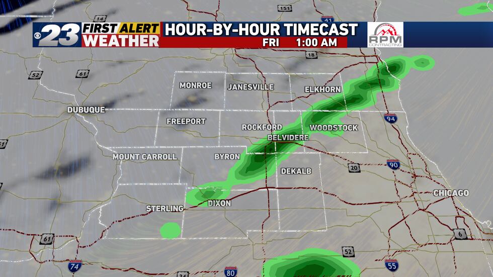 Showers are possible as a cold front passes through late Thursday night or very early Friday...