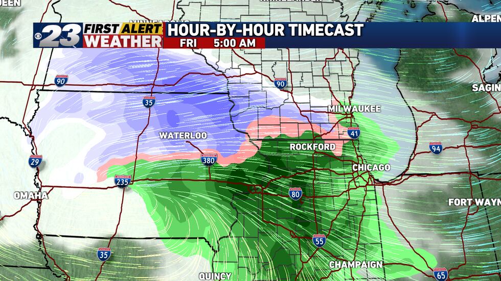 Precipitation may remain as rain for much of the area through 5:00am.