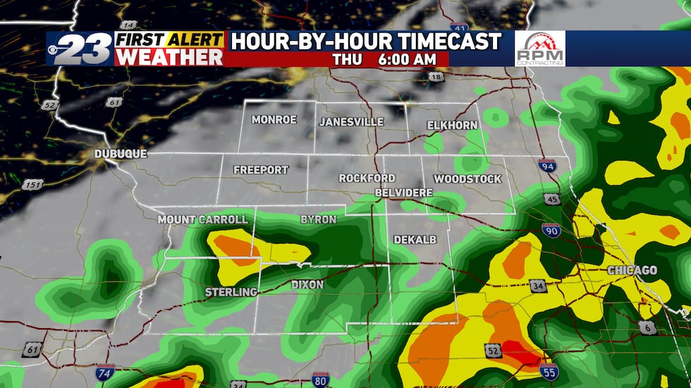 Wednesday night into Thursday morning brings in our best chance for rain