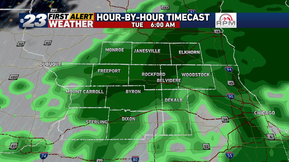 Showers may very well linger well into Tuesday morning.