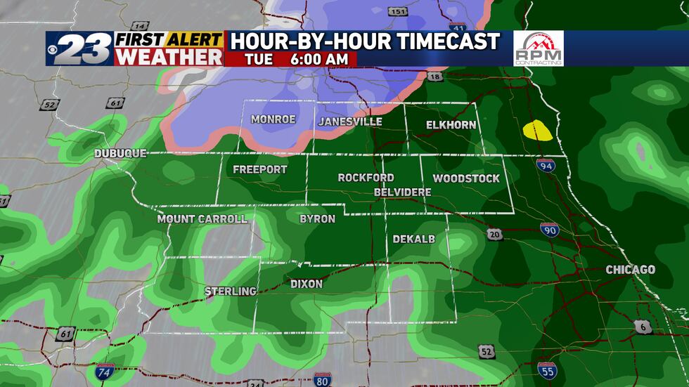 Rain's to become likely Monday evening, and will continue for most of the night and early...