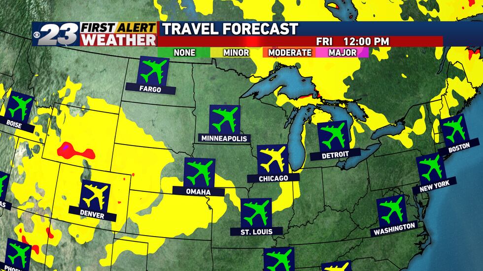 Snow could cause some problems for travelers out west, but in the Midwest, there don't appear...