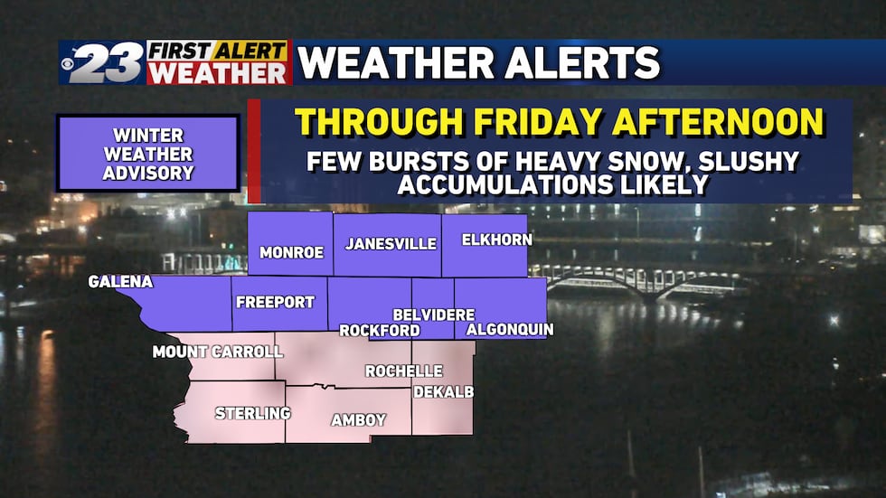 Winter Weather Advisories are in effect for extreme northern Illinois and all of southern...