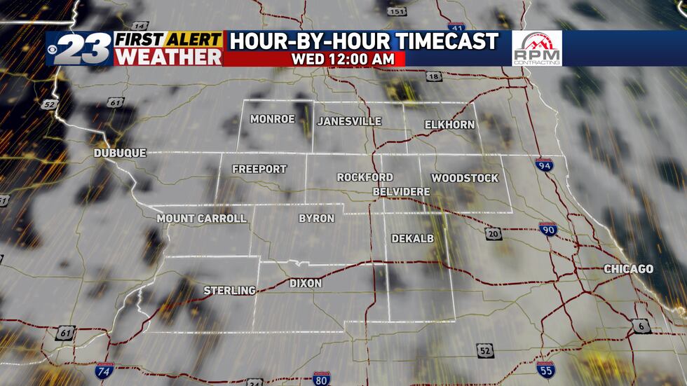 Clouds are to increase Tuesday night into Wednesday.