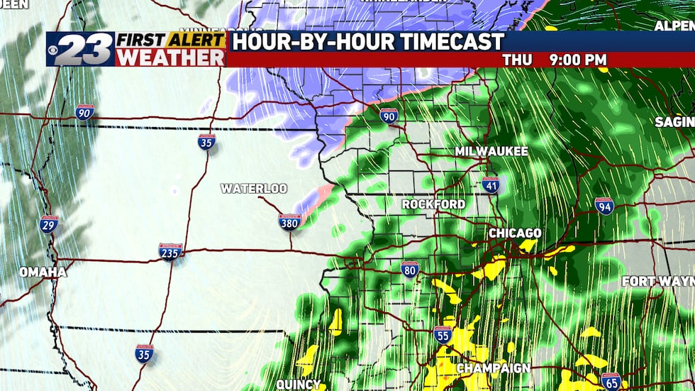 Rain will continue well into the evening Thursday, before coming to an end overnight.