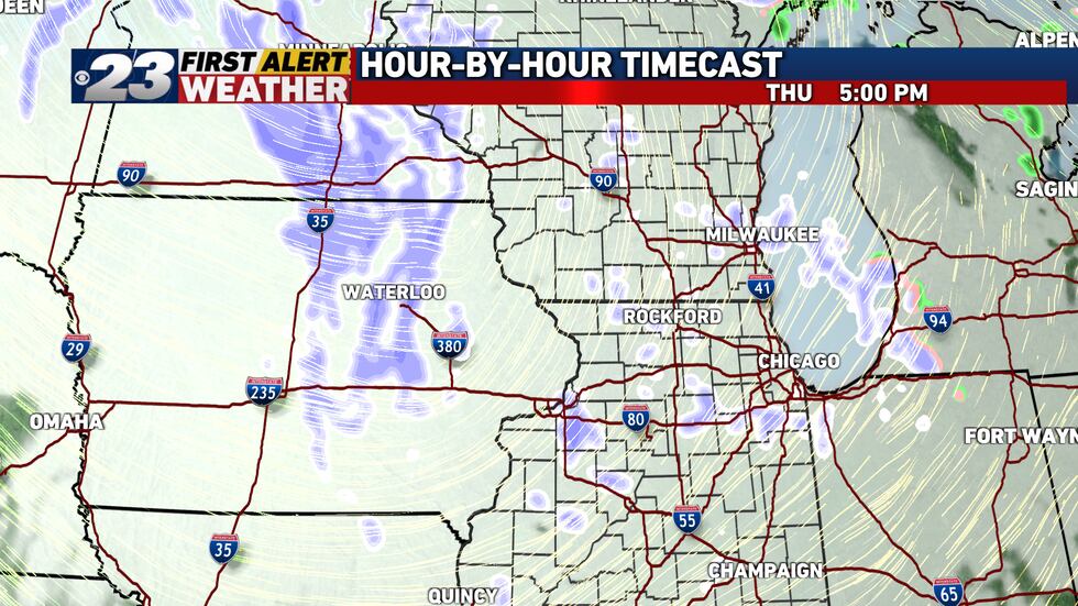 Flurries and light snow showers remain possible early Thursday evening.
