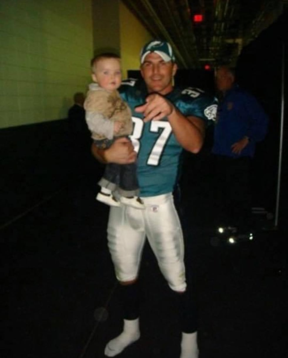 Caden Considine with Sean Considine when he played for the Philadelphia Eagles.