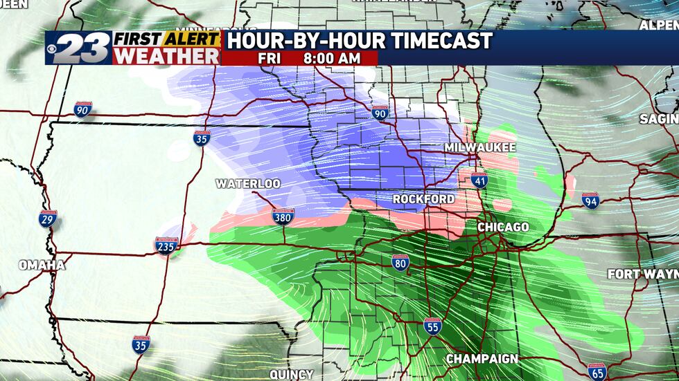 Along and north of US-20, snow will be falling, along and south of US-20, a wintry mix is more...