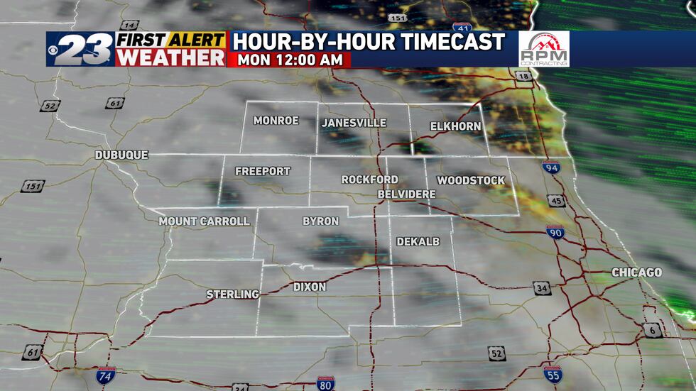 Clouds will thicken quickly overnight.