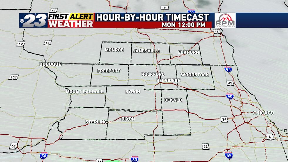 Clouds will dominate all day Monday, though we'll likely remain dry for most of the day.