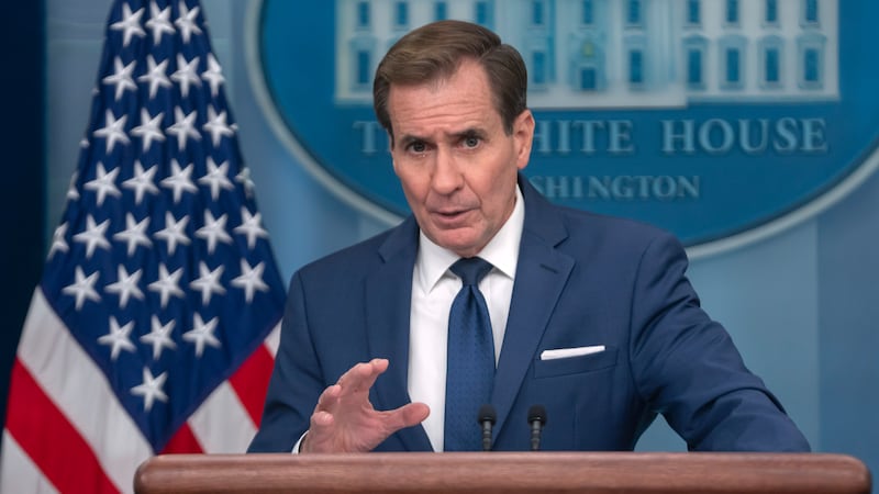 National Security Council spokesman John Kirby speaks Tuesday, Oct. 24, 2023, during a...