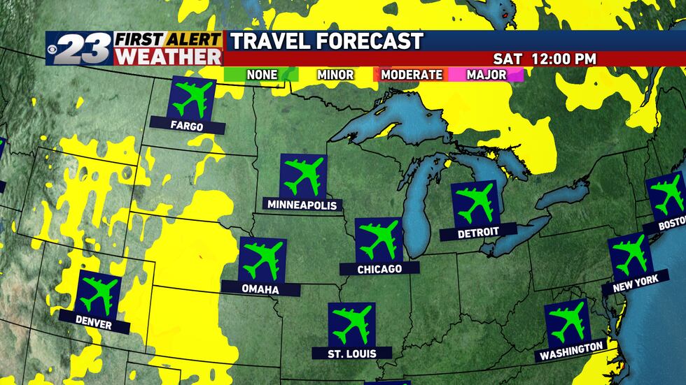 Most of the country will remain quiet into Saturday as well.