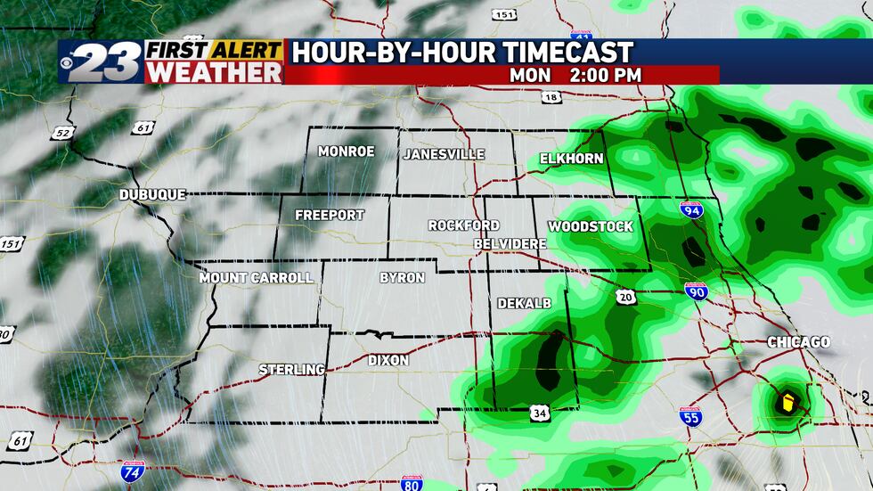 Heavy rain begins to make it's way into our area.