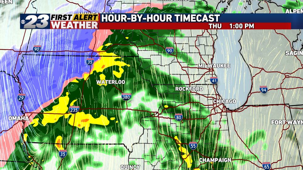 Rain is to arrive by early Thursday afternoon.